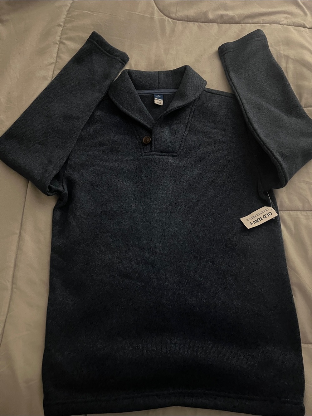 Old Navy Men's Dark Navy Shawl-Collar Pullover Sweater